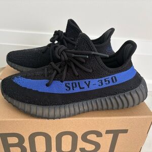 Adidas Yeezy Boost 350 V2 Black Blue Stripe (SPLY-350) | Size 7.5M or 8.5W